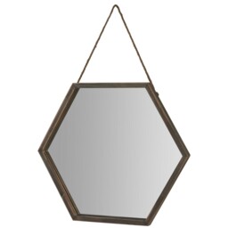 Hexagonal Framed Mirror  - Natural - thumbnail 2