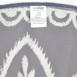Homescapes Outdoor Rug Waterproof Reversible, 180 cm Round, White and Grey Henna - Grey - thumbnail 2