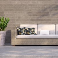Yellow Flowers On Green Outdoor Cushion - Yellow / 60cm - thumbnail 1