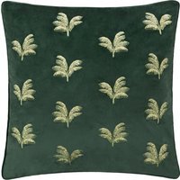 Guilded Palms Embroidered Cushion - Emerald / 80 Feather 20 Polyester - image 1