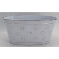 White Frosted Snowflakes Trough - White