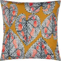 Heart Leaves Outdoor Cushion Cover - Saffron