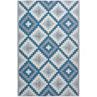 Homescapes Outdoor Rug Luxury Waterproof Reversible Recycled, Blue Mia Aztec - Blue / 240cm