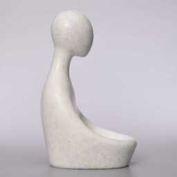 Abstract Lover Art Sculpture Ornament with Glass Bowl - White - thumbnail 4