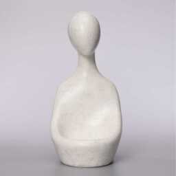 Abstract Lover Art Sculpture Ornament with Glass Bowl - White - thumbnail 3