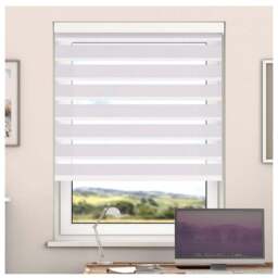 Day And Night Zebra Roller Blind with Cassette - Blue Coral / 100cm - thumbnail 2