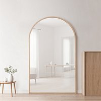 Wide Metal Arch Mirror - Oak - image 1