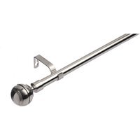 19 mm Extendable Metal Curtain Poles - Brushed Steel / 120cm - thumbnail 1
