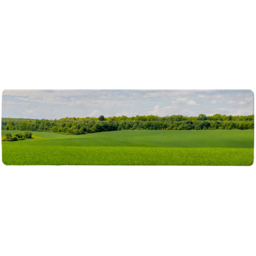 Green field and forest in the distance Designer Runner Rug - Green - thumbnail 2