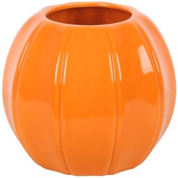 Ceramic Pumpkin Shaped Vase - Orange - thumbnail 4