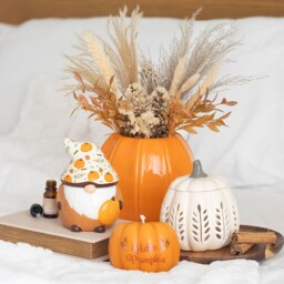 Ceramic Pumpkin Shaped Vase - Orange - thumbnail 2
