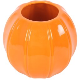 Ceramic Pumpkin Shaped Vase - Orange - thumbnail 3
