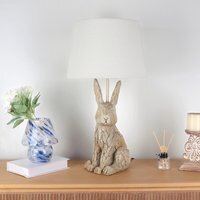 Driftwood Effect Rabbit Lamp - Neutral - image 1