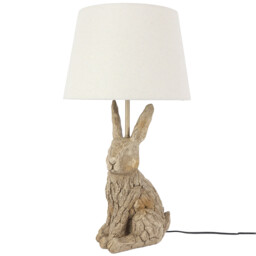 Driftwood Effect Rabbit Lamp - Neutral - thumbnail 2