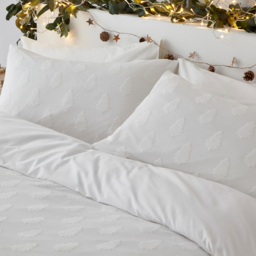 Tufted Festive Tree Duvet Cover Set - Snow / Double - thumbnail 3