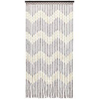 Provence Hanging Wooden Beaded Door Zig Zag Curtain Screen - Yellow