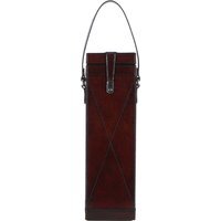 Leather Premium Wine Bottle Case with Strap - Chestnut - image 1