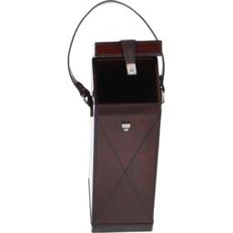 Leather Premium Wine Bottle Case with Strap - Chestnut - thumbnail 4