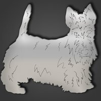 Scottish Terrier Style 1 Silver Acrylic Mirror - Silver