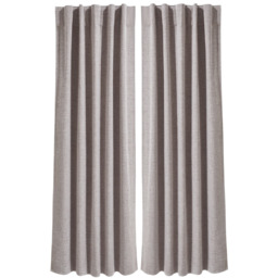 Pair of Solid Color Faux Linen Blackout Curtains - Beige / 137cm - thumbnail 3