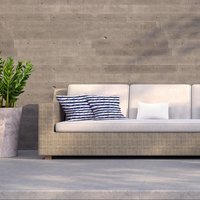 Anchors on white and blue marine Outdoor Cushion - Blue / 60cm - image 1