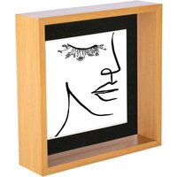 "3D Deep Box Photo Frame - 8 x 8"" with 6 x 6"" Mount - Light Wood/Black"