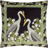 Braywick Printed Velvet Cushion - Cranes / 80 Feather 20 Polyester - thumbnail 1
