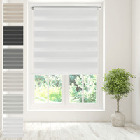 Day Night Zebra Duo Roller Blind - White / 120cm / 120cm Width x 160cm Drop / 160cm - image 1