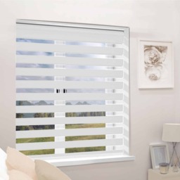 Day Night Zebra Duo Roller Blind - White / 120cm / 120cm Width x 160cm Drop / 160cm - thumbnail 2