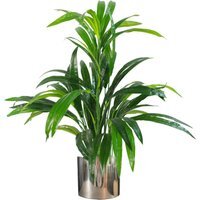 Artificial Realistic Bamboo Shrub with Metal Planter - Silver Planter