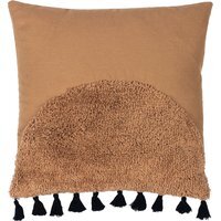 Radian Semi Circle Tufted Cotton Tasselled Cushion - Cinnamon - image 1