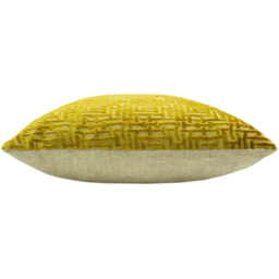 Delphi Velvet Jacquard Cushion - Gold - thumbnail 3