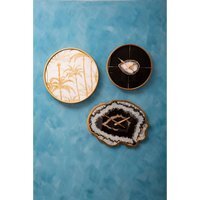 Celina Black And Gold Agate Effect Wall Clock - Black