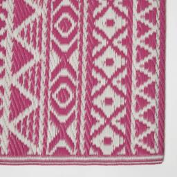 Homescapes Outdoor Rug Luxury Waterproof Reversible Recycled, Pink Tia Aztec - Pink / 270cm - thumbnail 4