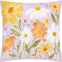 Wildflowers Country Outdoor Filled Cushion - Lilac/Peach