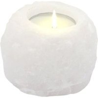 Crystal Rock Himalayan Salt Candle Holder - White