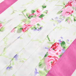 Yvette Luxury Floral Pleated Duvet Cover and Pillowcase Set - White / King - thumbnail 2