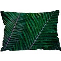 Green Leaves, Abstract Flora Texture Outdoor Cushion - Green - thumbnail 1
