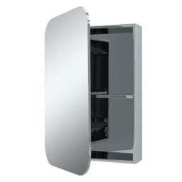 Atlanta Bathroom Mirror Cabinet - Silver - thumbnail 4