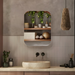 Atlanta Bathroom Mirror Cabinet - Silver - thumbnail 3