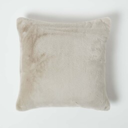 Soft Touch Faux Fur Cushion 46 x 46 cm - Taupe - thumbnail 2