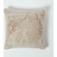 Soft Touch Faux Fur Cushion 46 x 46 cm - Taupe - thumbnail 1