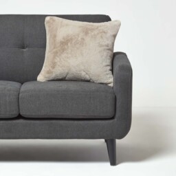 Soft Touch Faux Fur Cushion 46 x 46 cm - Taupe - thumbnail 3