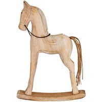 Large Rustic Natural Rocking Horse Vintage Childs Decor - Brown