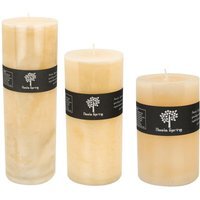 Round Vanilla Pillar Candles - 3 Sizes - Cream - Pack of 3 - Natural - image 1