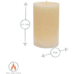 Round Vanilla Pillar Candles - 3 Sizes - Cream - Pack of 3 - Natural - thumbnail 3
