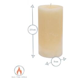 Round Vanilla Pillar Candles - 3 Sizes - Cream - Pack of 3 - Natural - thumbnail 4