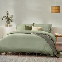 Mallow Bowtie Cotton Duvet Cover Set - Soft Sage / Double - image 1