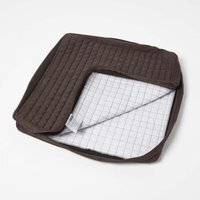 Quilted Faux Suede Armchair Booster Cushion Cover - Chocolate - image 1