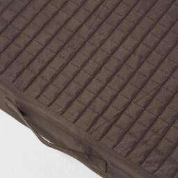 Quilted Faux Suede Armchair Booster Cushion Cover - Chocolate - thumbnail 4